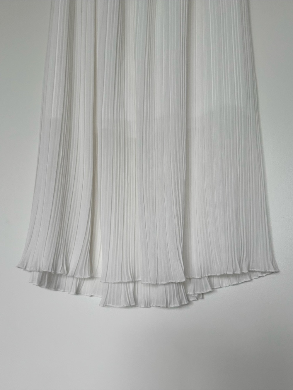 White pleated ruffle skirt lines elastic waist sz 6 - Picture 3 of 9